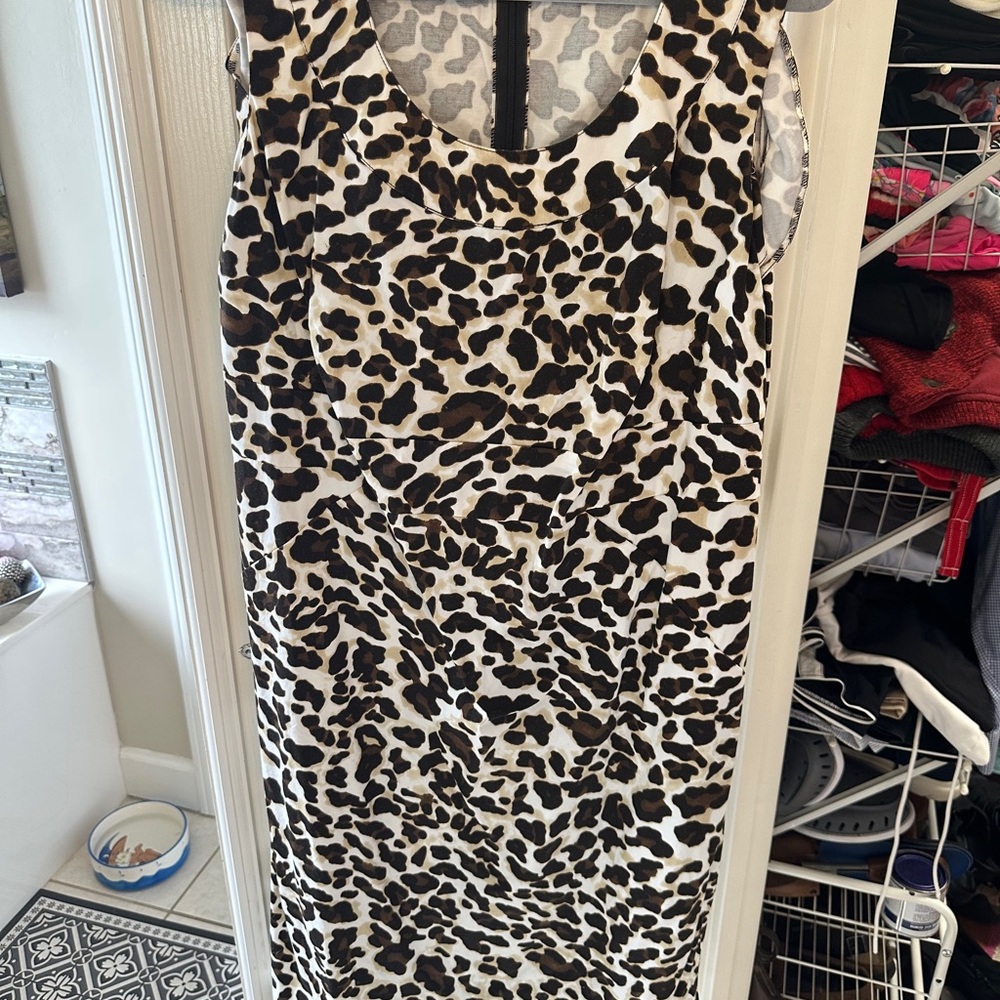 Jones New York Black and White Sheath Midi Dress